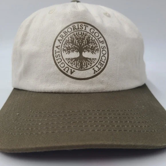 Devereux Golf Hat Snapback Beige Green Augusta Arborist Golf Society Logo Men - Picture 2 of 14